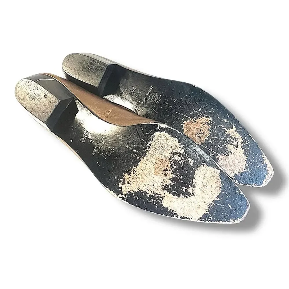 Bruno MAGLI Italian Bronze Leather Flats slight pointed Toe SZ 9AA or 9 AAAA?